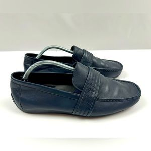 Zanzara‎ Men's Van Eyck Blue Soft Leather Loafers Shoes Size 11